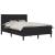 Cadru de pat cu saltea cu headboard Negru 140 x 200 cm Catifea GartenMobel Dekor