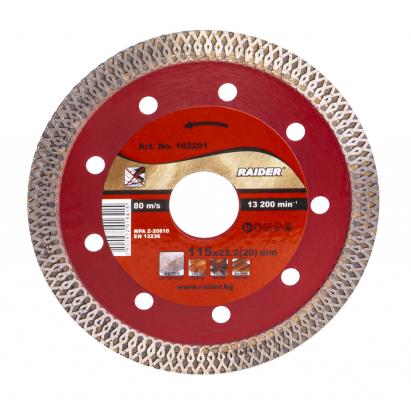 Disc diamantat turbo super-subtire 115x22,2 mm pentru portelan si granit