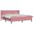 Cadru de pat cu saltea cu headboard Roz 200 x 200 cm Catifea GartenMobel Dekor