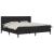 Cadru de pat cu saltea cu headboard Negru 200 x 200 cm Catifea GartenMobel Dekor