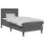 Cadru de pat cu saltea Gri 90 x 190 cm Piele artificială GartenMobel Dekor