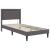 Cadru de pat cu saltea Gri 90 x 190 cm Piele artificială GartenMobel Dekor
