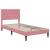 Cadru de pat cu saltea cu headboard Roz 80 x 200 cm Catifea GartenMobel Dekor