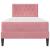 Cadru de pat cu saltea cu headboard Roz 90 x 190 cm Catifea GartenMobel Dekor