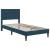 Cadru de pat cu saltea albastru 90 x 200 cm Catifea GartenMobel Dekor
