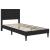Cadru de pat cu saltea cu headboard Negru 100 x 200 cm Catifea GartenMobel Dekor