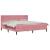 Cadru de pat cu saltea cu headboard Roz 200 x 200 cm Catifea GartenMobel Dekor