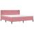 Cadru de pat cu saltea cu headboard Roz 200 x 200 cm Catifea GartenMobel Dekor