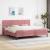 Cadru de pat cu saltea cu headboard Roz 200 x 200 cm Catifea GartenMobel Dekor