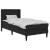 Cadru de pat cu saltea Negru 90 x 190 cm Piele artificială GartenMobel Dekor