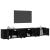 Set Dulap TV montat pe perete 3 pcs Stejar Negru Lemn compozit GartenMobel Dekor