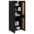 Bufet Stejar Negru 69,5 x 34 x 180 cm Lemn compozit GartenMobel Dekor