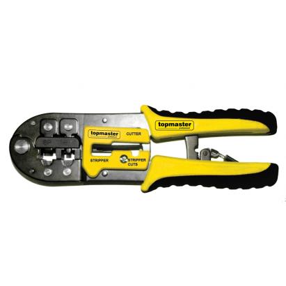 Cleste pentru sertizare 8P-6P cu clichet si maner ergonomic Topmaster