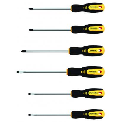 Set 6 surubelnite Topmaster CR-V cu varf magnetizat si maner aderent