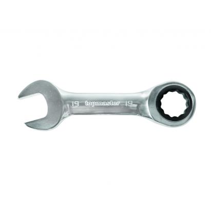 Cheie combinată cu clichet 19 mm scurtă din oțel CR-V Topmaster