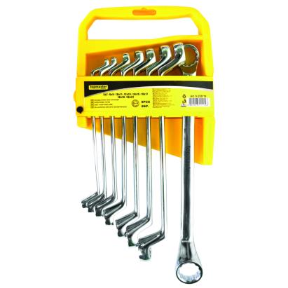 Set chei inelare cotite 6-22 mm, 8 piese, otel CR-V, Topmaster