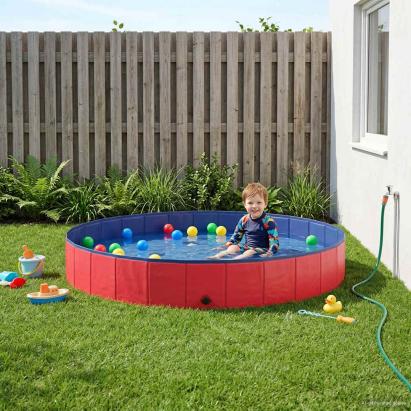Piscină pentru copii Roșu Ø200 x 30 cm GartenMobel Dekor