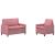 Set de canapea 2 pcs Roz Catifea GartenMobel Dekor