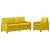 Set de canapea 2 pcs Galben Catifea GartenMobel Dekor