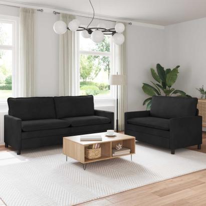 Set de canapea 2 pcs Negru Catifea GartenMobel Dekor