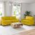 Set de canapea 2 pcs Galben Catifea GartenMobel Dekor