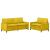 Set de canapea 2 pcs Galben Catifea GartenMobel Dekor