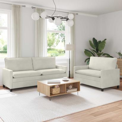 Set de canapea 2 pcs Crem Catifea GartenMobel Dekor