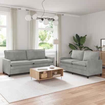 Set de canapea 2 pcs Gri deschis Catifea GartenMobel Dekor