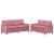 Set de canapea 2 pcs Roz Catifea GartenMobel Dekor