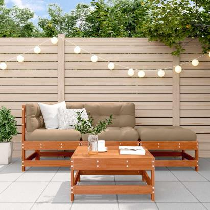 Set de lounge pentru grădină 4 pcs Maro Ceară Lemn masiv de pin GartenMobel Dekor