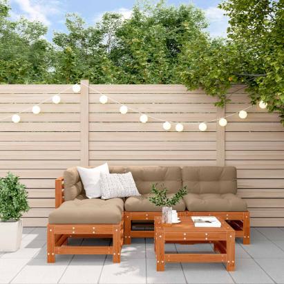 Set de lounge pentru grădină 5 pcs Maro Ceară Lemn masiv de pin GartenMobel Dekor