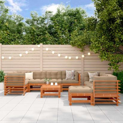 Set de lounge pentru grădină 10 pcs Maro ceruit GartenMobel Dekor