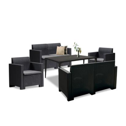 Set mobilier de grădină Leziter Nero III Big, 6 locuri, grafit