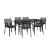 Set mobilier de grădină Leziter Odini 6+1 cu cotiere, grafit