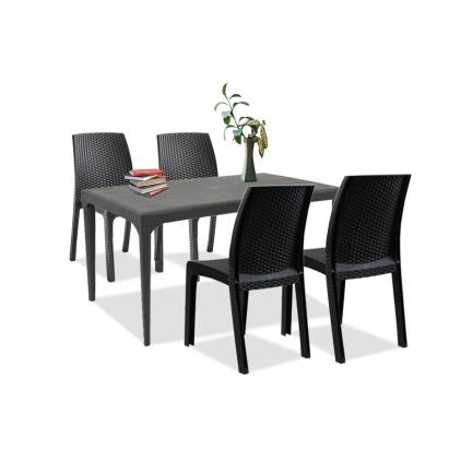 Set mobilier de grădină Leziter Pauli 4+1, grafit, masă și 4 scaune