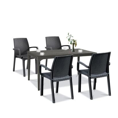 Set mobilier de grădină Leziter Prato 4+1, grafit, masă și 4 scaune