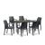 Set mobilier de grădină Leziter Prato 6+1, 6 scaune și masă, grafit