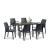 Set mobilier de grădină Leziter Prato 6+1, 6 scaune și masă, grafit