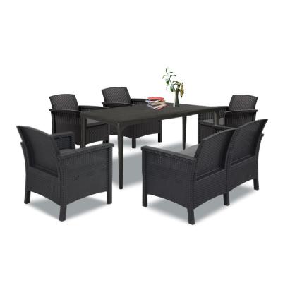 Set mobilier de grădină Leziter Venus III, 6 locuri, grafit