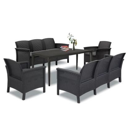 Set mobilier de grădină Leziter Venus III, 8 locuri, grafit