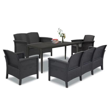 Set mobilier de grădină Leziter Venus III Large, 7 locuri, grafit