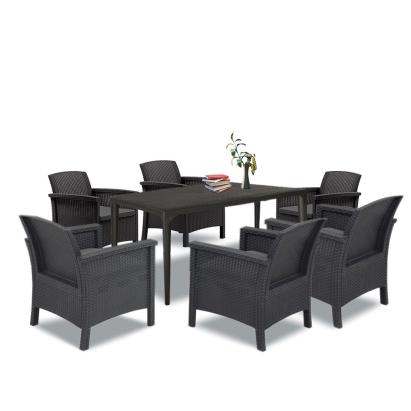 Set mobilier de grădină Leziter Venus III, 6 locuri, grafit