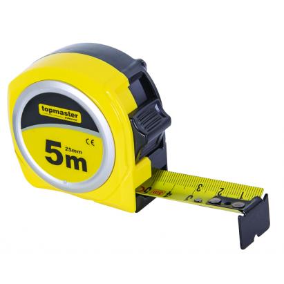 Ruletă compactă 5 m x 25 mm Topmaster, carcasă antisoc