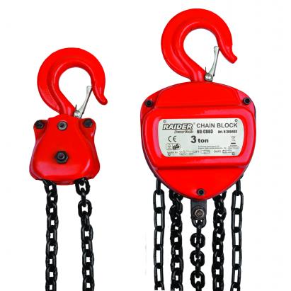 Scripete manual cu lant 3T, lungime 3 m, Raider Power Tools