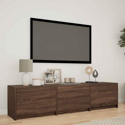 Mobilier TV cu LED Stejar maro 165 x 34 x 40 cm Lemn prelucrat GartenMobel Dekor