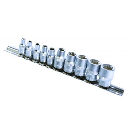 Set tubulare Torx 10 piese 1/4 si 3/8 din otel CR-V Topmaster