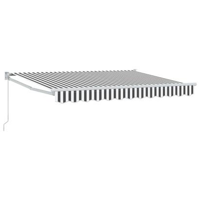 Copertină retractabilă manuală Antracit și Alb 2,5 x 2 m GartenMobel Dekor