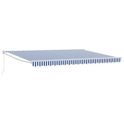 Copertină retractabilă manuală Albastru și Alb 4 x 2 m GartenMobel Dekor