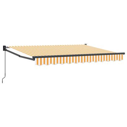 Copertină retractabilă manuală Galben și alb 2,5 x 2 m GartenMobel Dekor