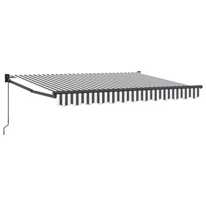 Copertină retractabilă manuală Antracit și Alb 2,5 x 2 m GartenMobel Dekor